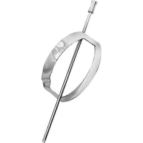 Bâtonnet à cheveux pour femme en alliage inoxydable poli lisse, forme géométrique ajourée, style rétro, antidérapant, chignon-D (1/5)