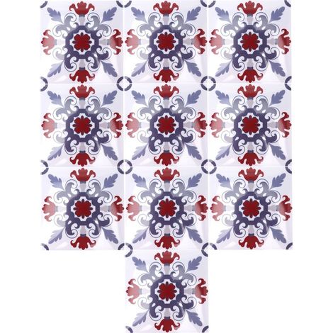 10 Autocollants Carrelage PVC Imitation - Adhésifs Imperméables Antidérapants pour Sol Cuisine Salle de Bain (Lot de 10) (1/5)