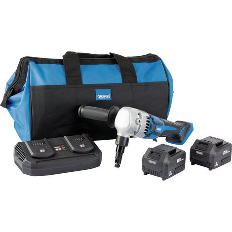 Draper 99736 D20 20V Brushless Nibbler, 2 x 3.0Ah Batteries, 1 x Twin Charger, 1 x Bag (1/5)