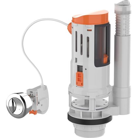 M20522, Mécanisme Universel WC comprenant 2 Boutons de Chasse d'Eau, Se Vide Rapidement Et Économise l'Eau, Facile à Installer, Gris