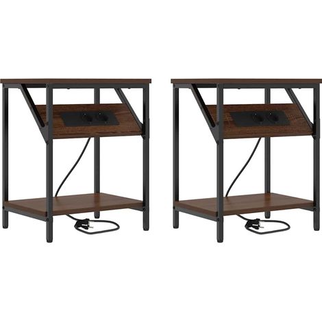 Maison Exclusive - Nachttisch 2 pcs Braun Eichen-Optik 38 x 30 x