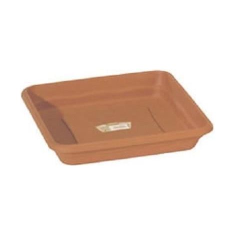 Soucoupe carrée Terra 440 mm pour pot de fleurs, marron
