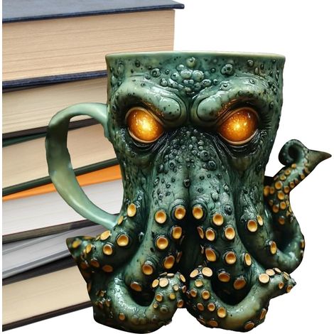 Octopus Beer Coffee Mugs, Resin Drinking Cup, Beverage Drinkware, for Cappuccino, Latte, Milk, Soup, Water, Juice, Beer, Wine, Whiskey, Home Bar Use (1/5)