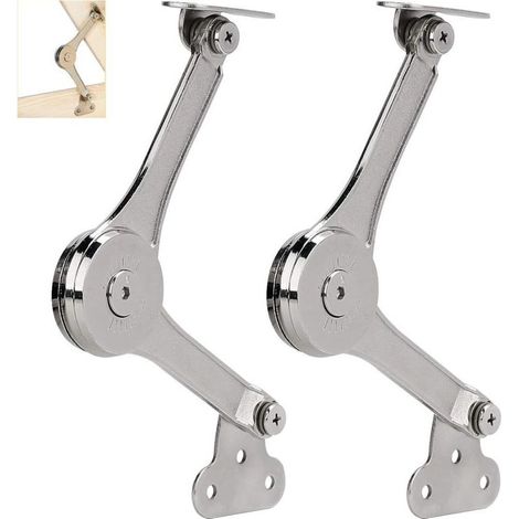 Heavy Duty charnière de support de couvercle avec fermeture en douceur couvercle pliant haubans charnières pour armoire salle de jouets 2 PCS (1/5)