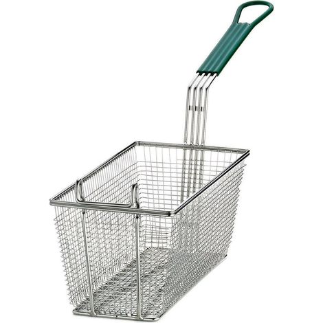 Tablecraft cesto rettangolare per frittura manico verde in acciaio inox qualità professionale (1/2)