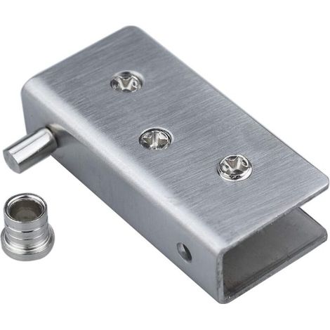 Charnières pour porte en verre (lot de 4), charnière à pivotement à 90°, sans perçage, finition teintée. (1/4)