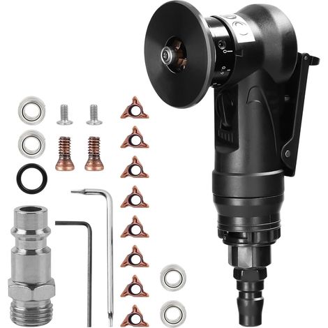 Mini Pneumatic Chamfer Machine Portable 45 Degree with Replacement Blades for Chamfer Deburring (8 R Inserts + 4 Bearings) (1/5)