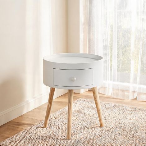 Table basse coloris blanc en bois 28 x 45 x 95 cm (1/5)