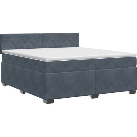 Maison Exclusive - Letto box spring con materasso Grigio Scuro 140 x 190 cm (1/5)