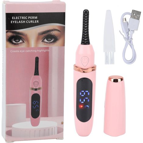 Recourbe-cils chauffant longue tenue, outil de cils USB rechargeable, 3 températures réglables, écran LED digital, pour femmes (1/5)