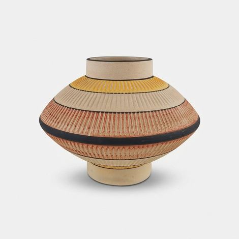 Vase bas décoratif en céramique Mexicana (1/2)