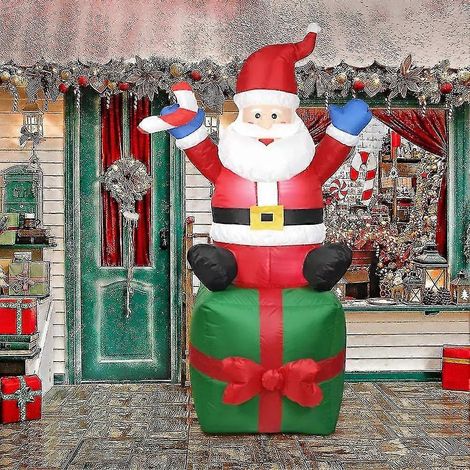 Muñeca inflable de 1,10 m, luz nocturna, Feliz Navidad, Papá Noel, decoración de Año Nuevo para jardín, juguetes de soldados, accesorios para arreglos. (1/2)