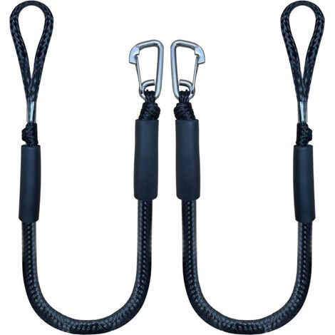 [NON UTILIZZATO] 2 pezzi Ø16mm corda per barca, cima per ormeggio con fibbia e clip in acciaio inox 304, elastica 122-168 cm, carico di rottura 1000 kg