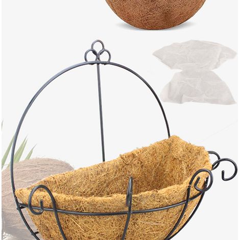 Tapis demi-rond en fibre de coco remplaçable pour panier à cacao, coussinets en noix de coco pour jardinage domestique (1/5)