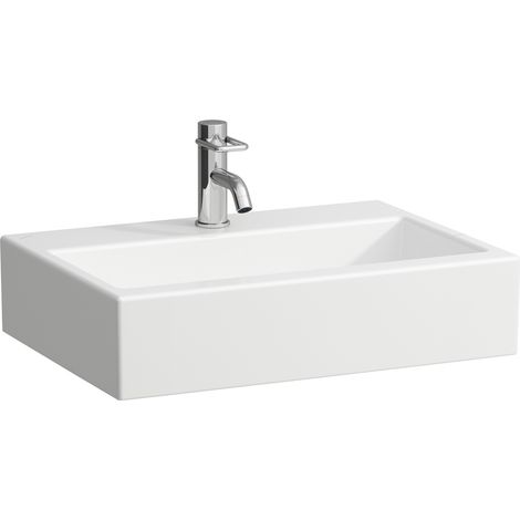 LAUFEN Living City vasque, 1 trou pour robinet, 600x425, blanc,