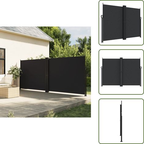 vidaXL Auvent latéral rétractable noir 180x1200 cm (1/5)