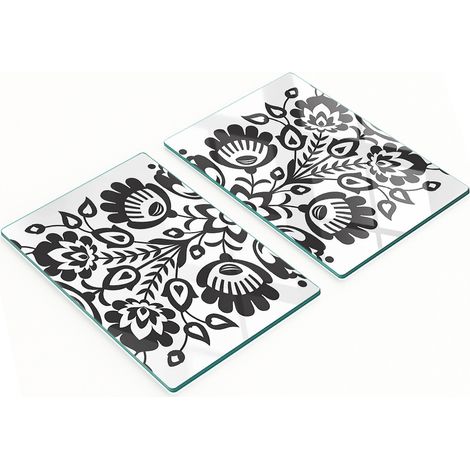 Dekorative Schneidebretter aus gehärtetem Glas, Motiv: Volksblumen, 2 x 40 x 52 cm (1/5)
