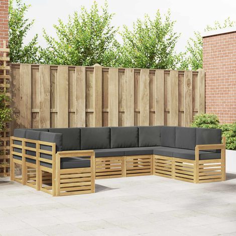 vidaXL Set di divani da esterno 7 pz Bianco e Antracite Poliestere (1/5)