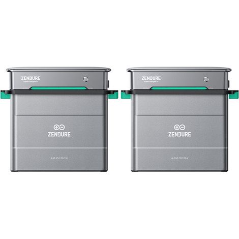 Zendure Solarflow Hyper 2000, Centrale Électrique de Balcon Entrée Solaire 1800W, Hub Intégré Micro Onduleur, Charge AC Bidirectionnelle 1200W, avec 2xAB2000L, avec 2 x Solarflow Hyper 2000