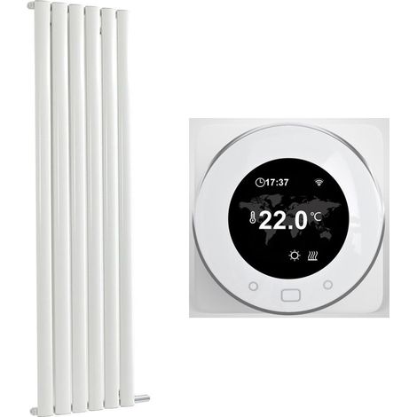 Hudson Reed – Radiateur électrique à inertie sèche 500W – Aluminium léger recyclable – 178cm x 35,4cm – Thermostat Wi-Fi compatible Google Home (1/5)