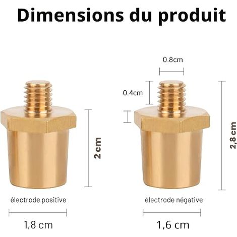 Paire D'Adaptateurs De Batterie En Laiton M8, Bornes Pour Batteries De Voiture Au Lithium,Bornes De PôLe De Batterie Kit (1/4)