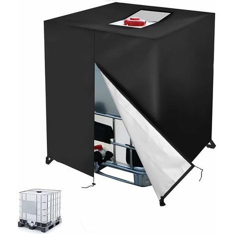 Bache pour Cuve 1000L IBC, 210D Réservoir d'eau Couvercle, Anti-UV Anti-poussière Couverture Container Réservoir IBC,Bâche de Protection Cuve IBC avec Fermeture éclair(120 x 100 x 116 cm) (1/4)