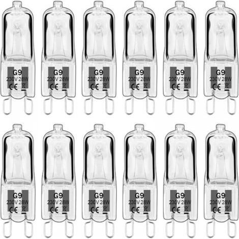 Ampoule LED G9,Ampoule Halogene G9 28W 230V, 350LM 2700K Blanc Chaud Dimmable, G9 Ampoules Capsule, pour Lustres, Lampes de Paysage, Appliques Murales, éclairage d'armoire, Lot de 10