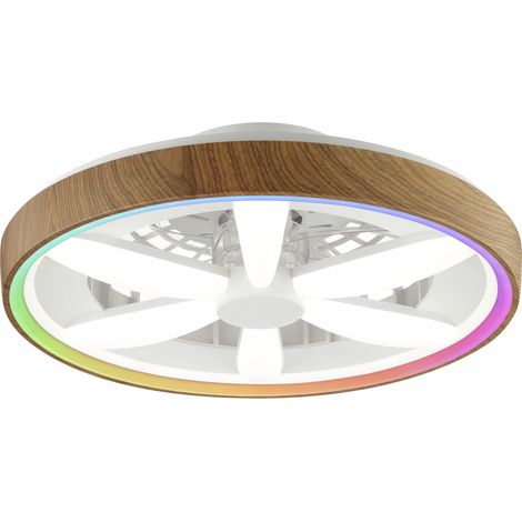 Brilliant LED Deckenleuchte mit Ventilator Gaiano Ø 48 cm 48 W holz/weiß Deckenlampen & Kronleuchter