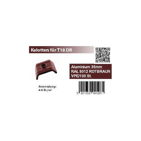 Kalotte Alu 35 mm breit 100St./Pkg, RAL 8012