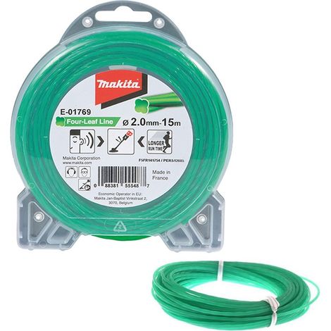 Makita E-01769 Brush Cutter Grass Trimmer Nylon Line 15m Low Noise 2.0mm DUR181Z