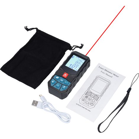 Télémètre angle mesure instrument surface volume – Pythagore mesure écran LCD rétroéclairé unité M/Ft/in précision ±1,5mm 50M, mesure (1/5)