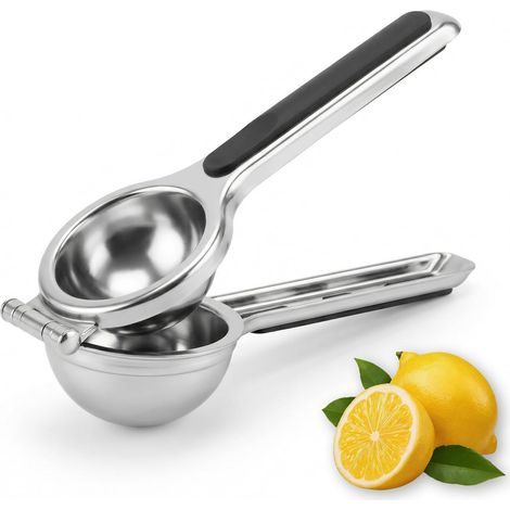 Presse Citron Manuel avec Poignée Antidérapant, Robuste Anti-Caustique Presse Agrumes en Acier Inoxydable, Presse Orange de 7,5 cm de Diamètre, Lemon Squeezer pour Cuisine Bar Restaurant (1/5)