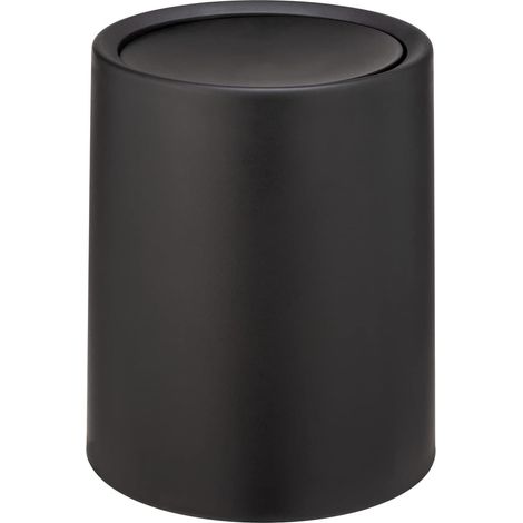Poubelle de salle de bain à couvercle basculant de 6 litres avec seau intérieur et couvercle pour sacs poubelle invisibles,(L/P x H) : Ø 21 x 25,5 cm