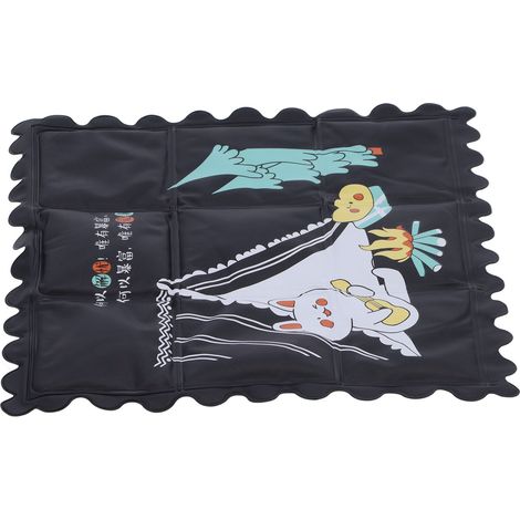 Tapis rafraîchissant, propre et hygiénique, respirant, coussin de siège à motif dessin animé pour l'été, maison ou dortoir, noir (1/5)