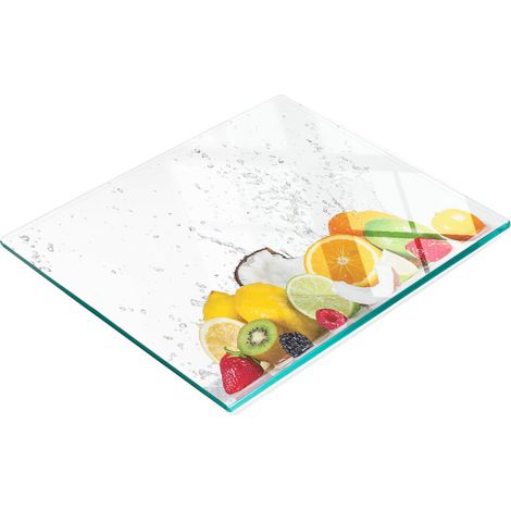 Tabla de cocina decorativa multifuncional de vidrio con forma de coco y fruta, 60x52 cm. (1/5)