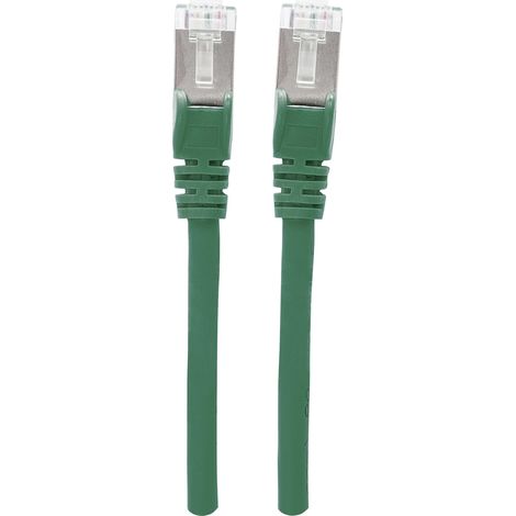 Intellinet 740654 RJ45 Netzwerkkabel, Patchkabel CAT 6a S/FTP 0.50 m Grün Folienschirm, Geflechtschi (1/2)