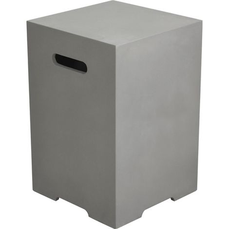Cache bouteille de gaz carré 45x45x62 cm – Construction béton armé – Couleur gris clair – Pour espaces extérieurs – Elementi (1/2)