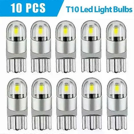 Lot de 10 ampoules LED blanches T10 W5W W3W 194 168 Canbus Silica, blanc brillant, éclairage intérieur de véhicule, 6000K (1/5)