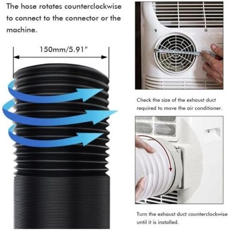 SUNXURY Tuyau d'évacuation flexible pour appareils de climatisation mobiles, sèche-linge, hotte aspirante (1/5)