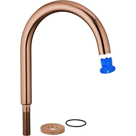 Grohe C-Auslauf für Zweigriffarmaturen, XL-Size, drehbar, Hard Graphite gebürstet, 101350AL00