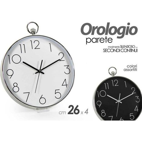 Kaela - Orologio 26x4cm Parete Movimento Silenzioso Colori Ass. Tondo In Plastica 798061 - (1/3)