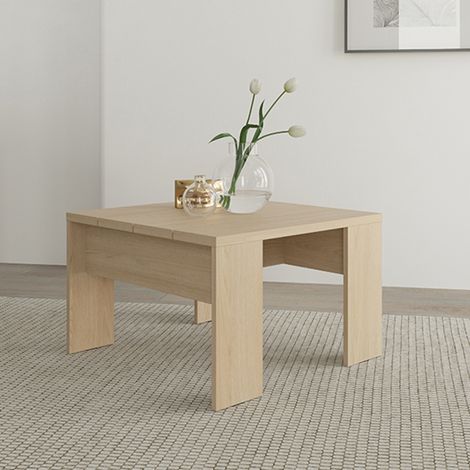 Couchtisch Magre, Quadratische Form, Tischplatte Braun, Gestell in Eichenoptik, 67x67x43h cm Braun Eiche (1/5)