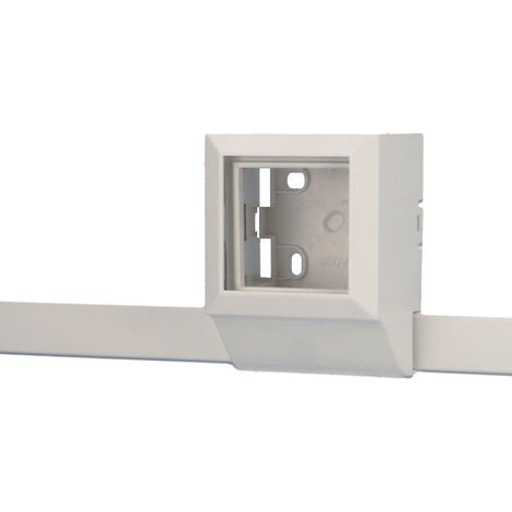 Plastron vide pour goulotte 32 x 15 mm – Compatible appareillage Efapel Quadro 45x45 – Couleur blanche – Installation facile – Kopos (1/2)