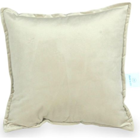Petit coussin pour le canapé en velours écru (1/5)