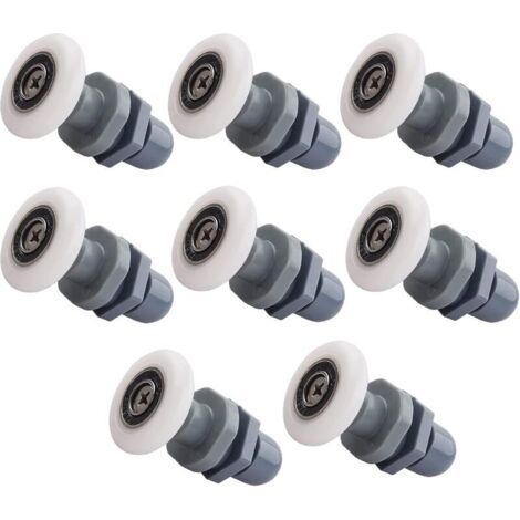 8 Pièces Rouleau Roulette Roue Pour Porte De Douche, Roulette De Douche 25mm, Roulettes Coulissantes Porte, Single Porte Douche C (1/4)