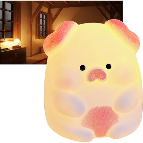 Tierförmige LED-Nachtlampe im Cartoon-Stil, modern, dekorativ, für Schlaf- und Wohnzimmer, in Form eines Schweins (1/5)