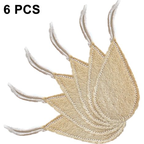 Lot de 6 gants de toilette exfoliants pour le visage et le corps, en tissu doux, pour le bain et le massage, pour femmes et hommes. (1/4)