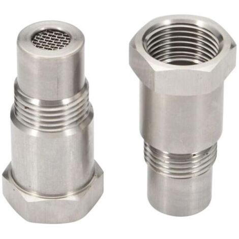 Lot de 2 rallonges de capteur détrompeur lambda M18 x 1,5 mm avec filtre O2 capteur d'oxygène adaptateur de sonde lambda 45 mm pour système d'échappement de voiture accessoires M18 x 1,5 mm (1/5)
