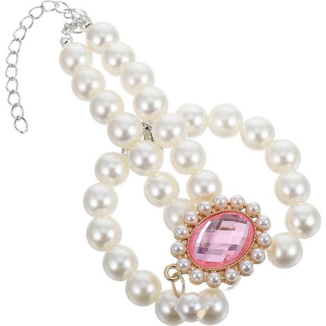 Collar de perlas para mascotas, doble capa, ajustable, con dijes. (1/5)