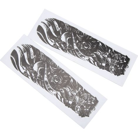 Lot de 2 autocollants universels pour amortisseurs de moto, motif tête de mort et fleur, forte adhérence. (1/5)